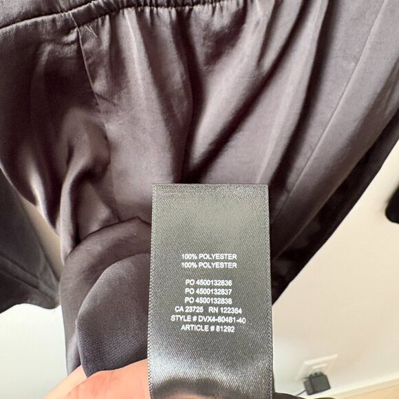 Aritzia Wilfred Evora Backless Long Sleeve Satin Dress Slit Black Size 6 - Picture 9 of 9